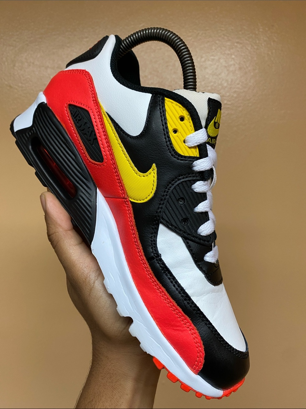 Nike Air Max 90 “White Chrome Yellow Black Bright Crimson” Size 7.5  833412-120 - Picture 11 of 16
